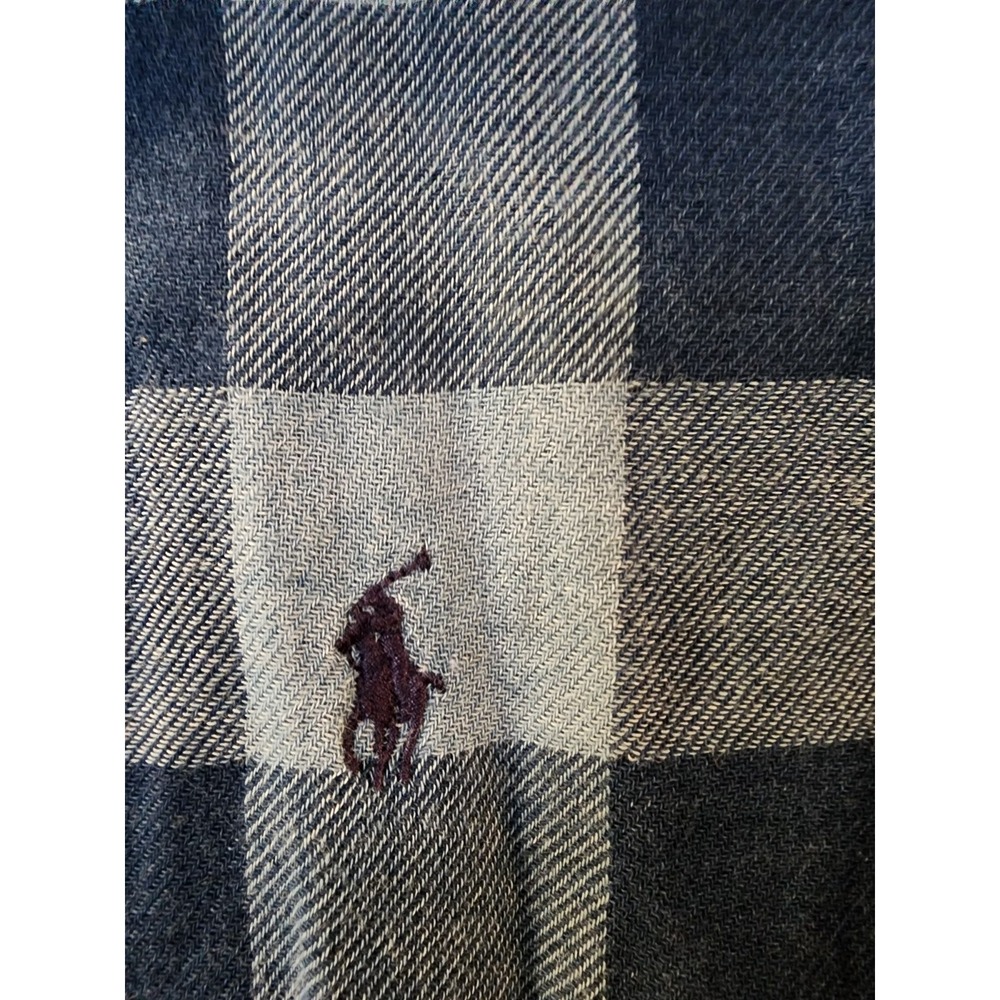 Polo Ralph Lauren Mens Shirt XXL Blue Check Plaid Long Sleeve Button Down Cotton - Picture 4 of 4